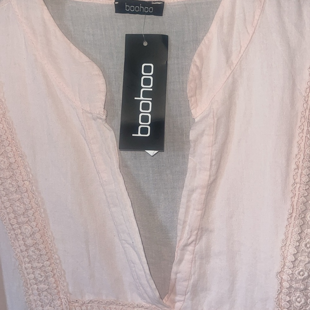 NWT💕 Boohoo Plus Size Long Sleeve Crochet Trim Dress Size 16 - Picture 8 of 8